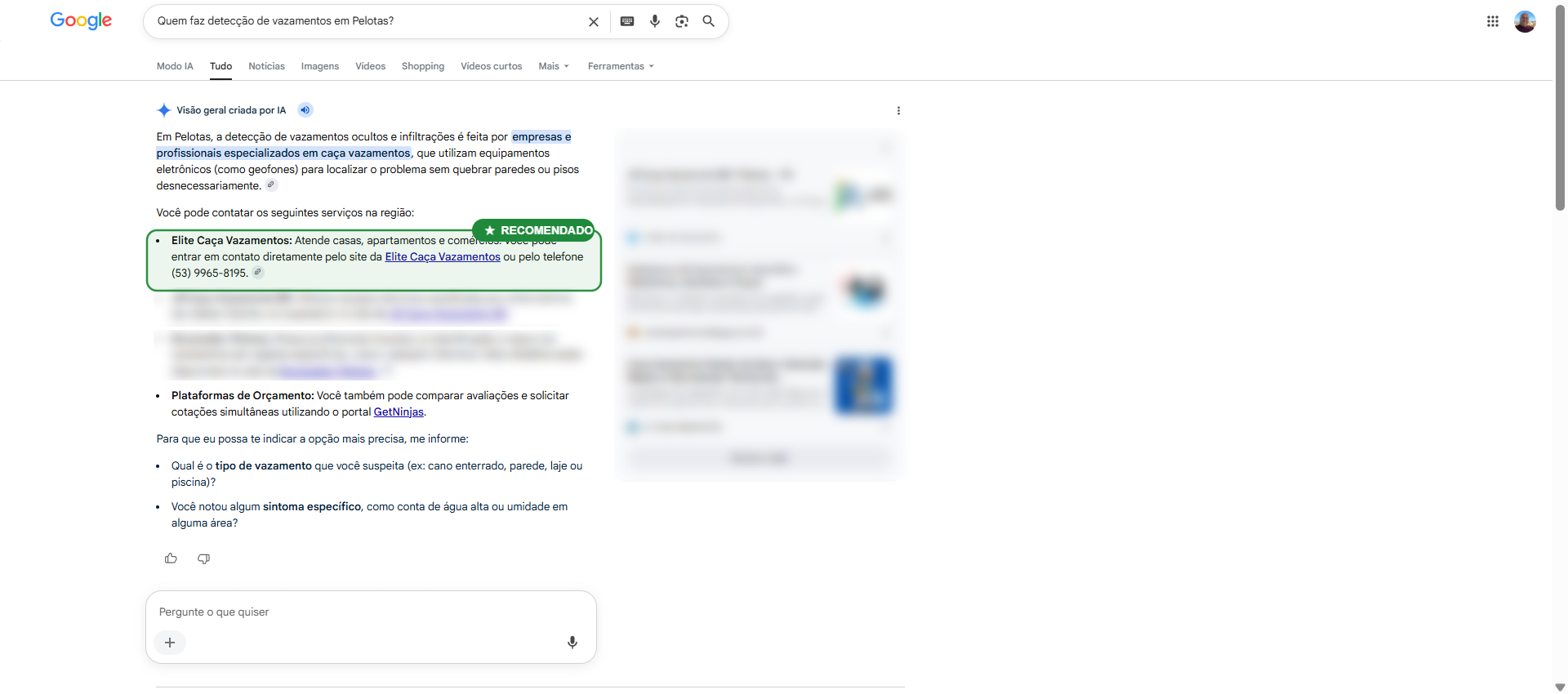 Como o Google AI passou a citar meu cliente como primeira referência em Pelotas — e o que isso revela sobre o futuro do SEO local